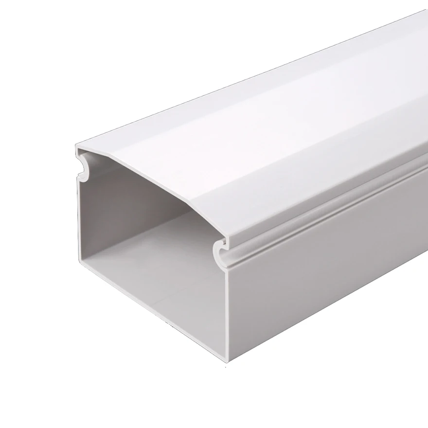 White Flame Retardant Security Protection Wire Duct 100*50mm 100*80mm 120*80mm Pvc Plastic Cable Trunking