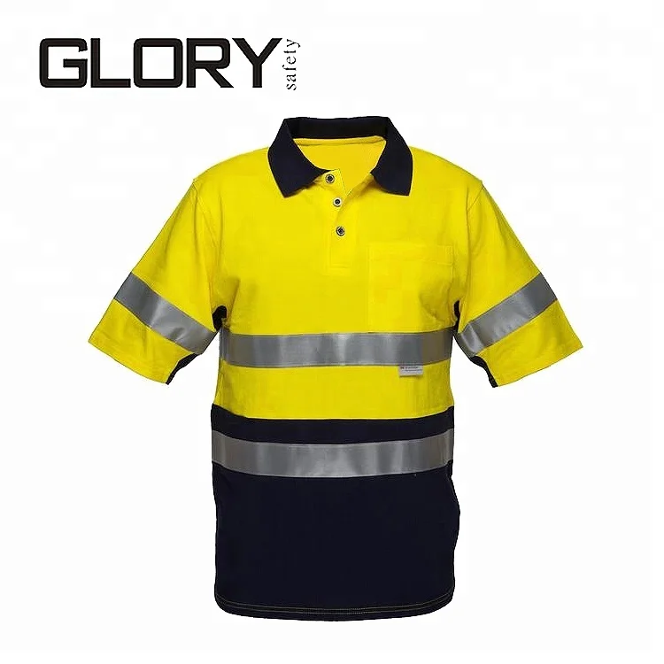 Высокая видимость безопасности обеспечивают безопасность труда Светоотражающие Polo футболка с предохранителем и универсальным питанием-от источника переменного или полоски