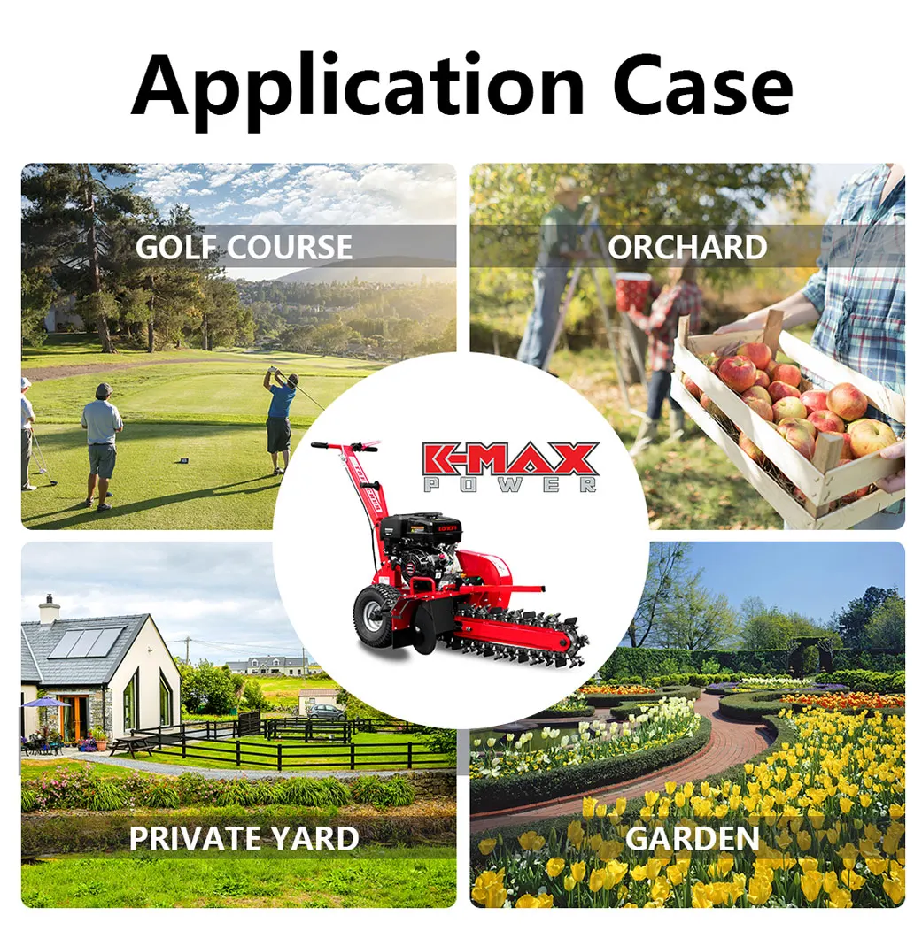 TR-15 TUV CE Instock Farm Trencher Chain Saw Ditching Trencher Machine Skid Steer Mini Digger Machine 15HP Trencher Ditcher