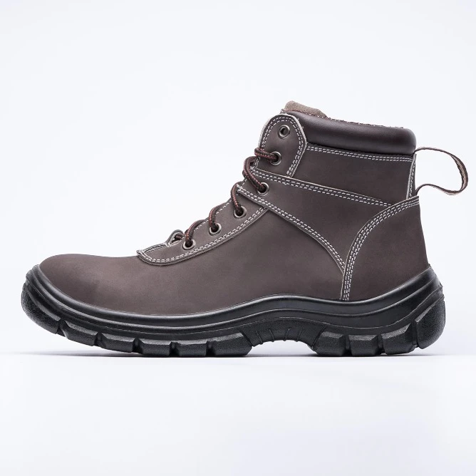 
ODM OEM safety shoes CE worker boots brown gray footwear for workers middle cut safety shoe made in china S3 
