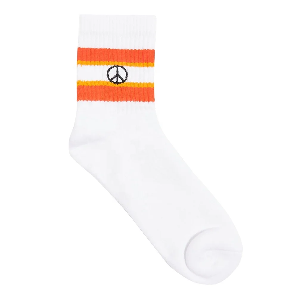 
Custom Iconic Embroidery Woven Logo Dress Socks for men 