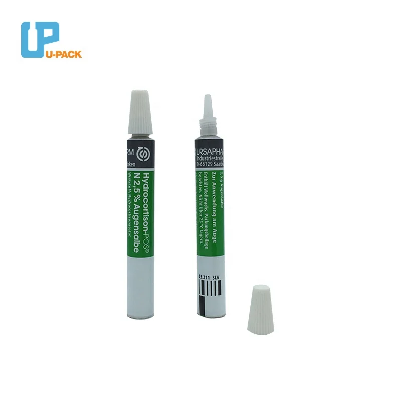 Plastic needle nose nozzle empty ointment aluminum collapsible packaging tube