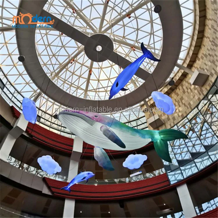 Hot sale giant inflatable blue whale shark sea animal dolphin fish for advertising