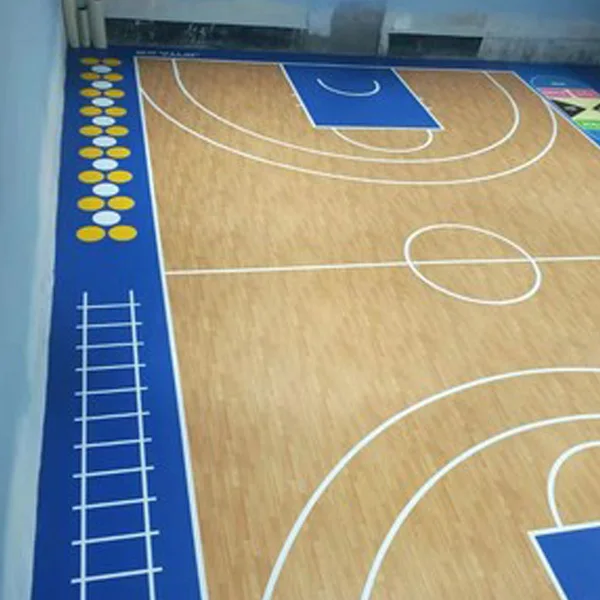 JIANER wood pattern sports flooring basketball court wood flooring super quality outdoor removable rubber mat sports floor