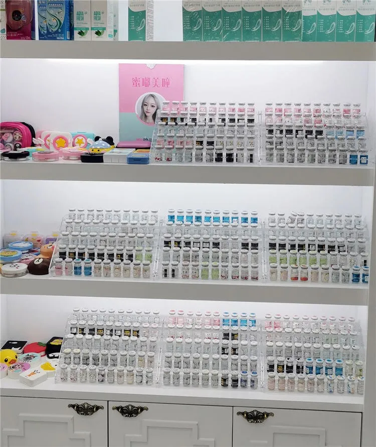 custom clear acrylic display rack colored contact lens display rack