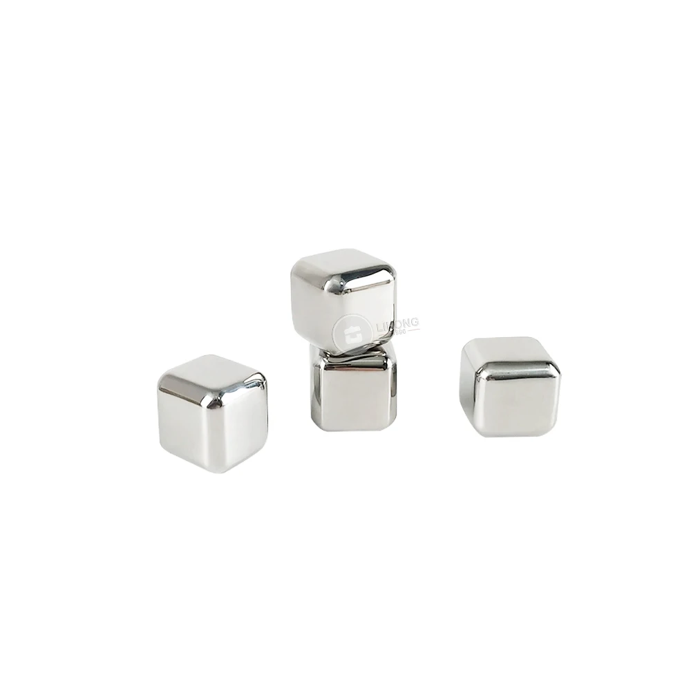 Hot Sale Bar supplies Ice Cube Stainless steel Square Reusable Ice Cube , 304 Whiskey Stone Metal Ice cube