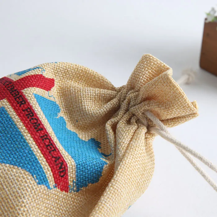 Factory custom size of 1kg 5kg 10kg 25kg 50kg 100kg packing rice burlap linen jute packaging rice bag