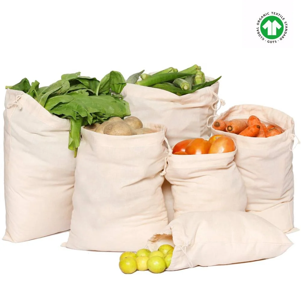 Sopurrrdy Durable Reusable Ecology Organic Cotton Muslin Produce Bags