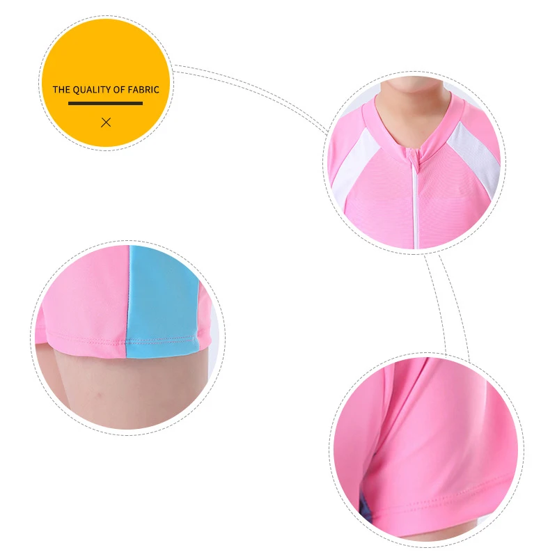 Wholesale Zipper Quick Dry One Piece short-sleeved beach sun protection Boy Girl Swimwear Surfing Suit Bathing Swimsuit
