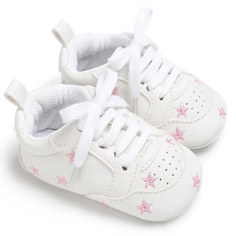 
Embroidered heart-shaped and star baby shoes soft soled casual baby walking shoes unisex 