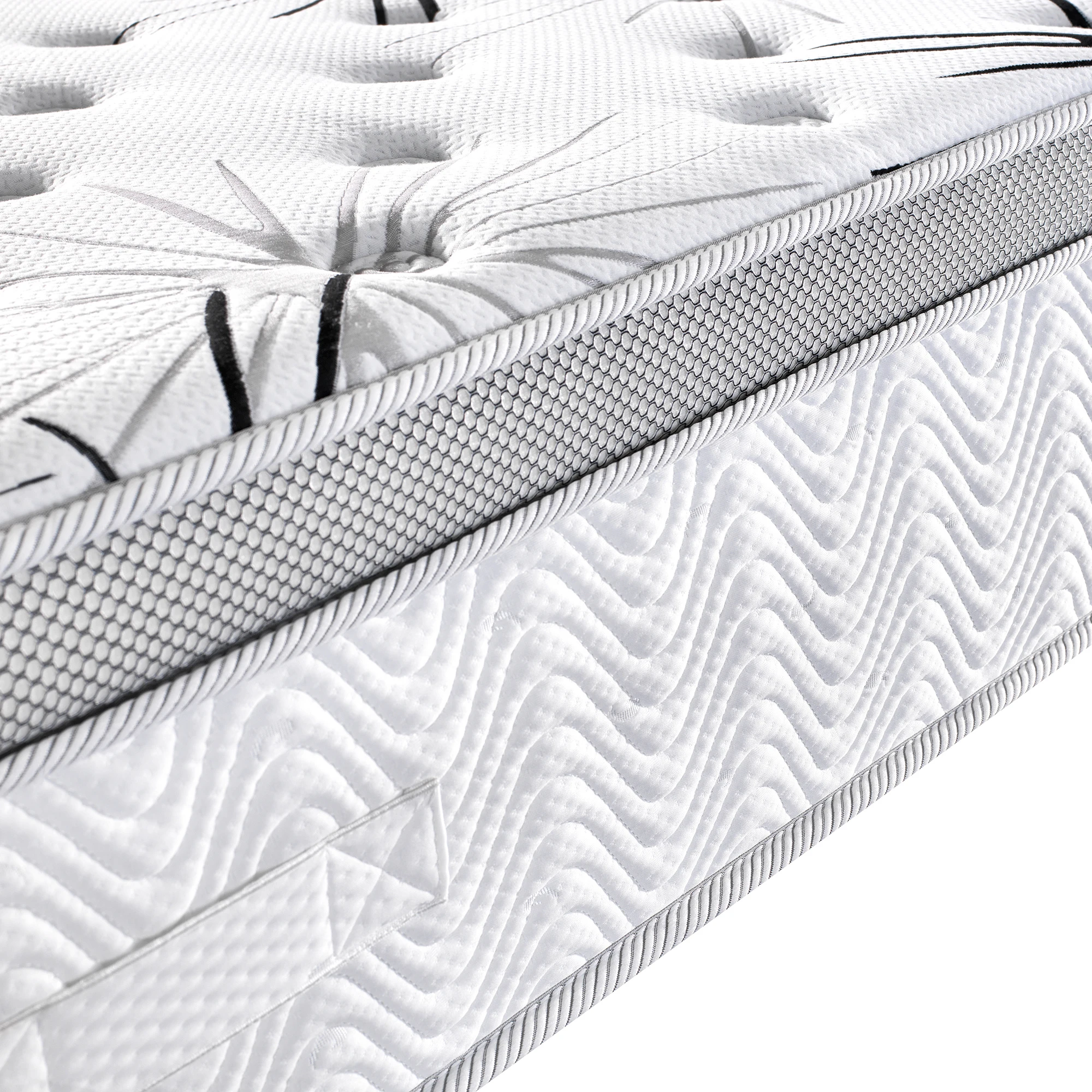 2022 hot sale 13.5 inch Super luxury 7 zone  spring gel memory foam Medium hard mattress