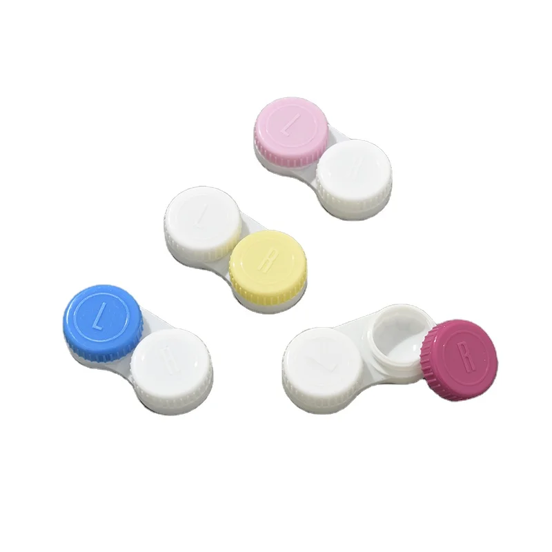 
Wholesale Cheap Candy Color PU Plastic Barbie Contact Lens Case Clear Container 