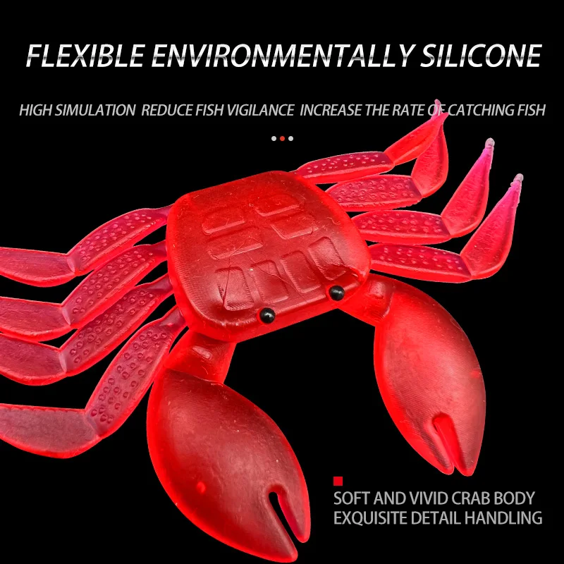 Artificial Crab Lure Bait 3D Simulation Soft Fish Bait Fishing Lures for Bass Trout Fishing Tackle Accessories