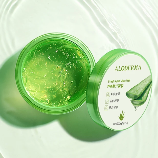 ALODERMA Organic Aloe Vera Gel After Sun (200g) for Moisturizing Cream Suitable for All Male Face USA Alovera Gel Eco Gel 200g