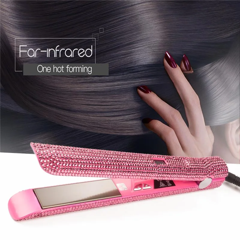 Amazon new design beauty personal care hair styling electric 2in1 hair curler flat iron hair straightener online