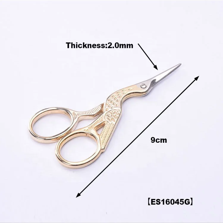Golden plated small bird shape embroidery scissors