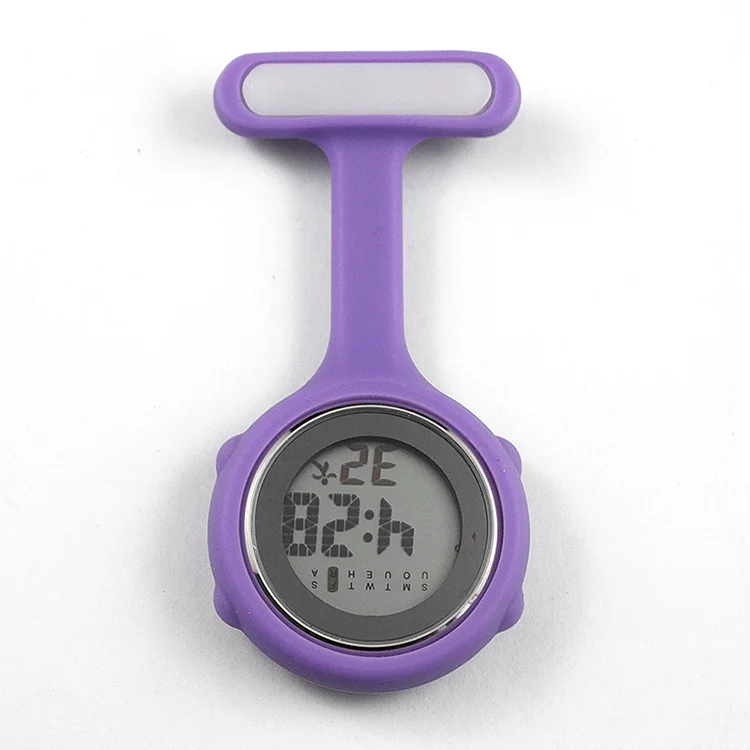 Reloj Enfermera алюминиевого сплава женские круглые часы Красочные молочной железы зажим для передней линзы в силиконовом