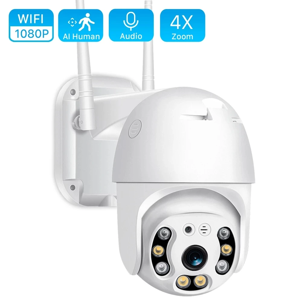 Tuya 1080P Security Camera WIFI Outdoor PTZ Speed Dome Wireless IP Camera CCTV Pan Tilt 4XZoom IR Network Surveillance P2P CAM
