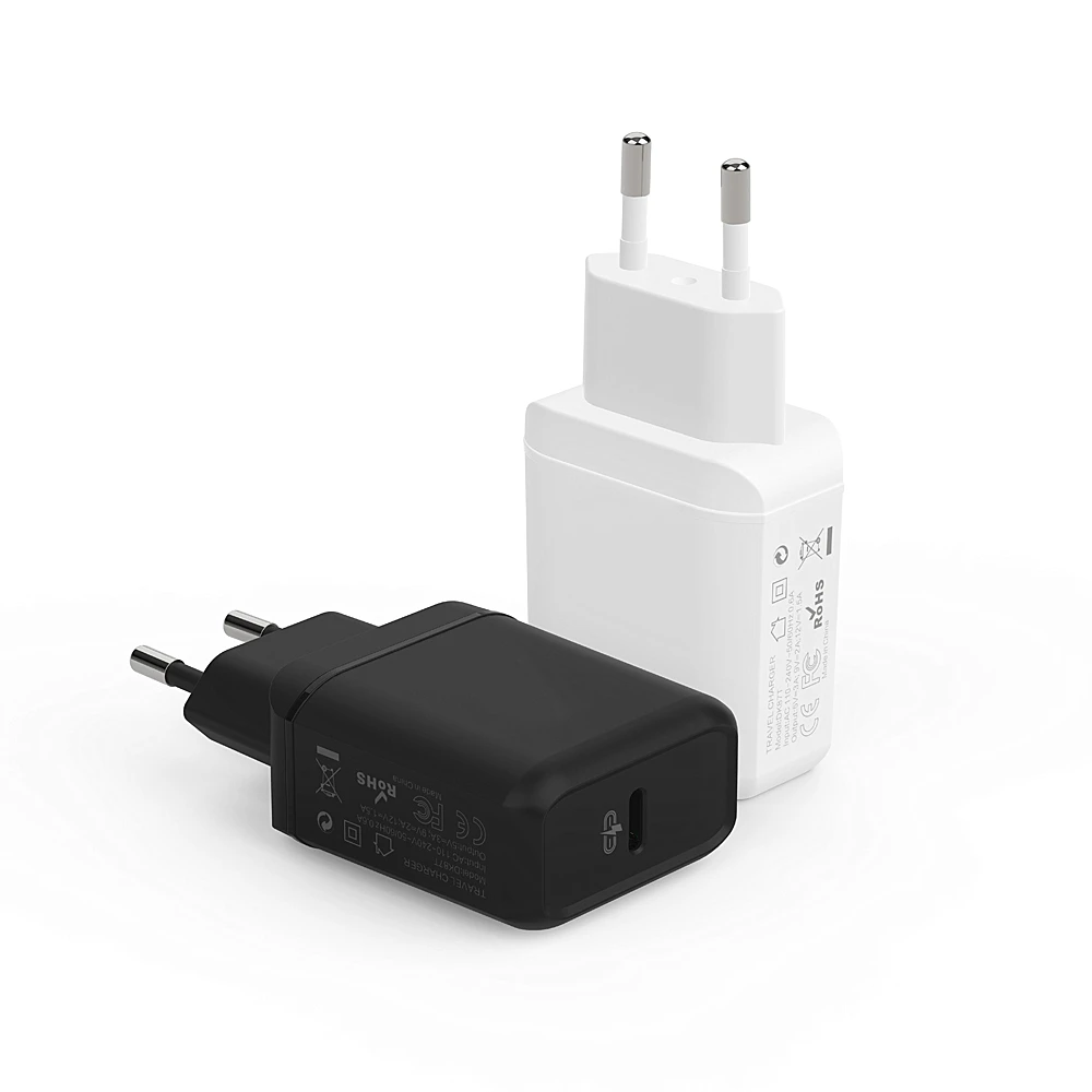 Портативное быстрое зарядное устройство с европейской вилкой PD25W PPS USB C настенное для мобильного телефона