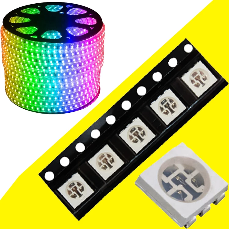 3w Tri-Color Surface Mounted Full Color 5050 Light Emitting Diode Emitter  Lighting Source Beads 9v SMD 5050 RGB LED Chip