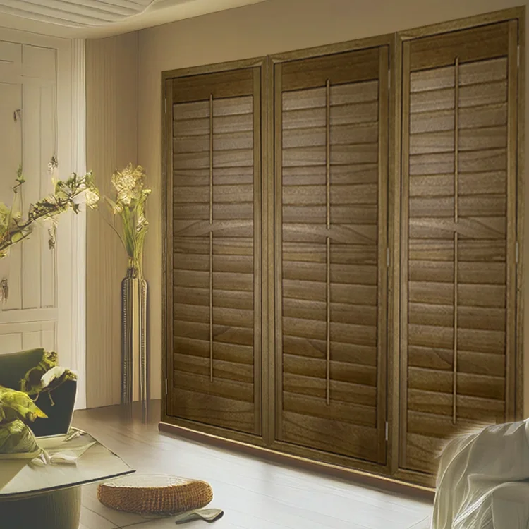 Simple Design Modern window shutters interior  plantation shutters  wooden shutter door