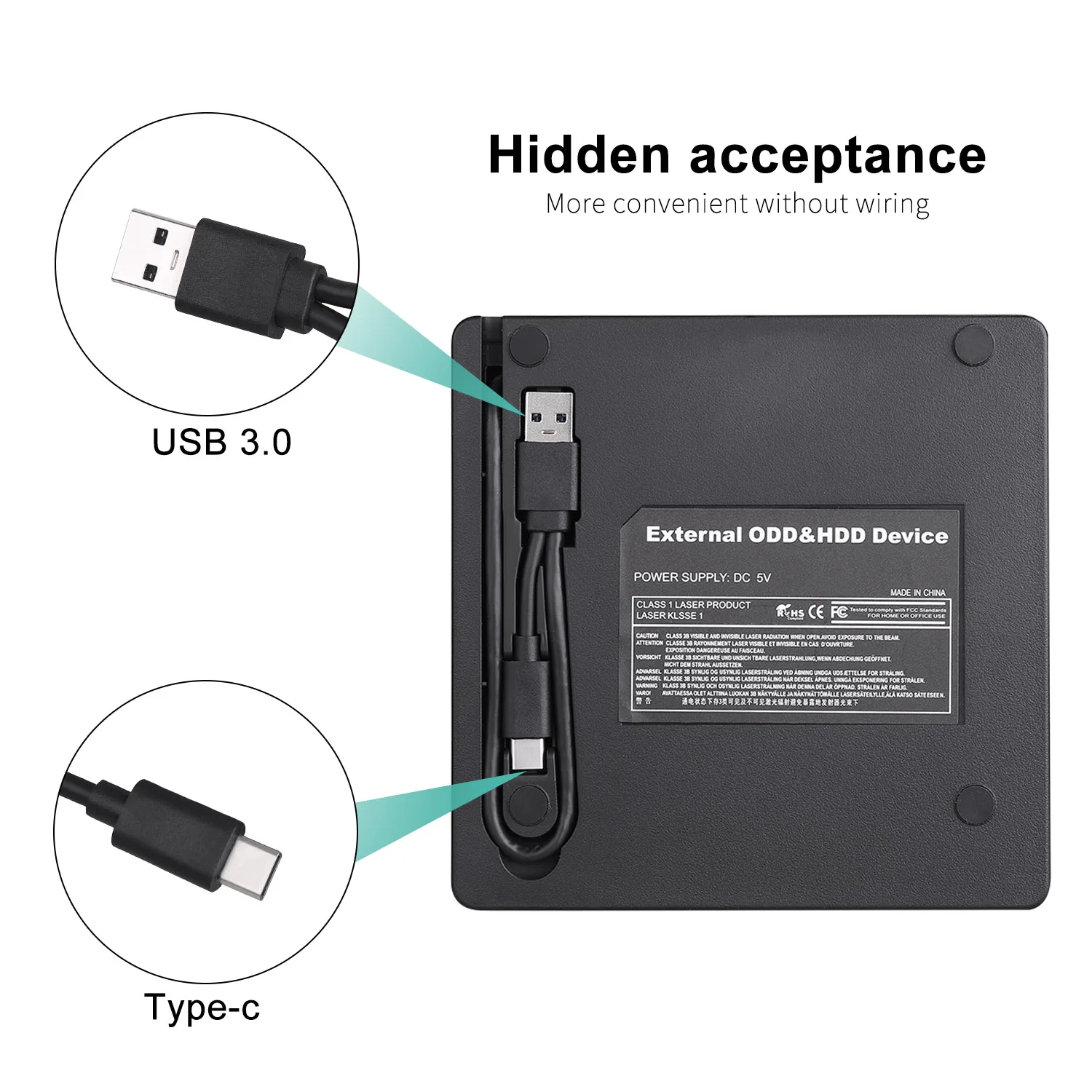 External USB 3.0/Type-C DVD RW CD Optical Drive CD/DVD-ROM CD-RW Player Burner Writer Portable Reader Recorder For Mac Laptop PC