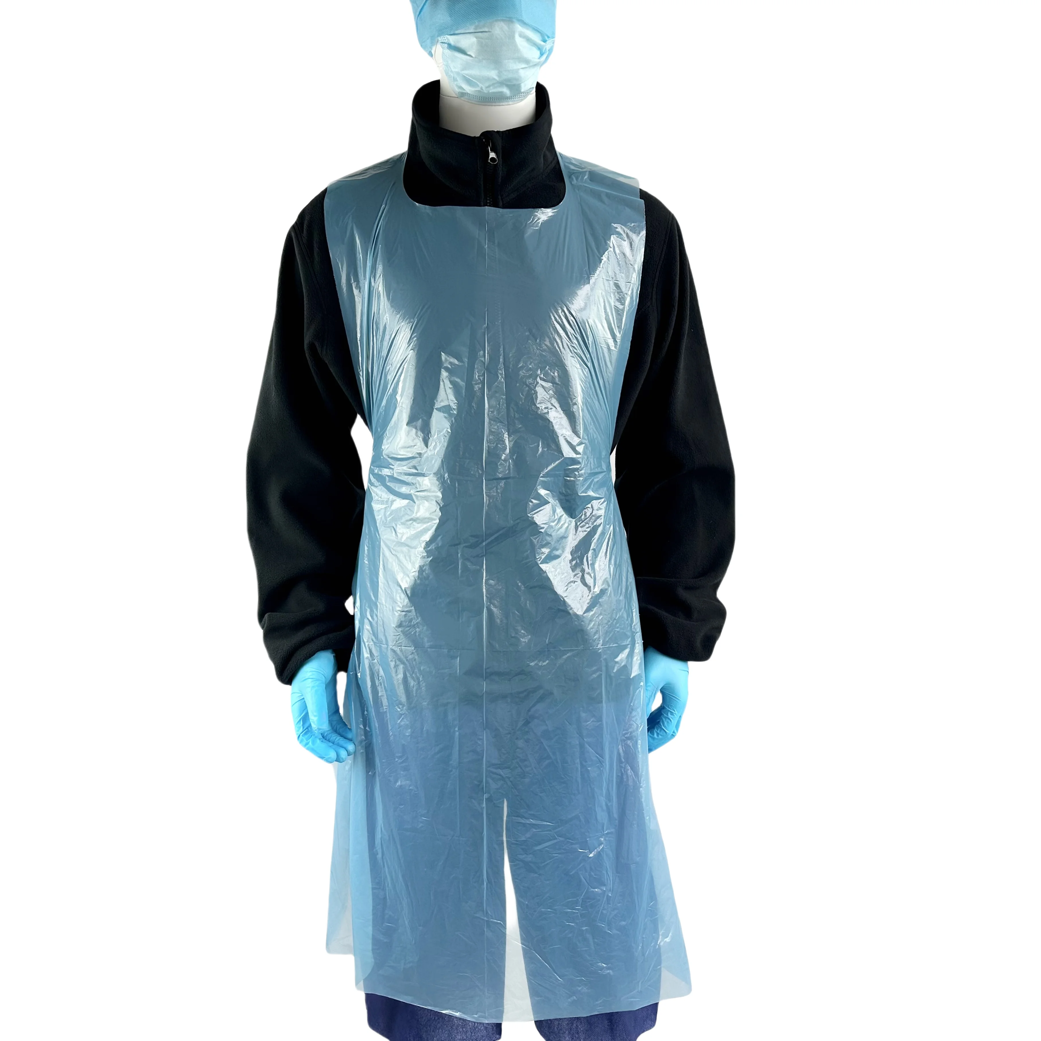 Hot sale pe Apron Without Sleeve Blue pink Protect Safety Plastic Apron Waterproof oil resistant