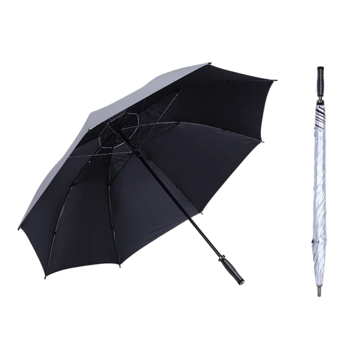  Auto open EVA soft handle silver coating uv protection promotion golf size rain