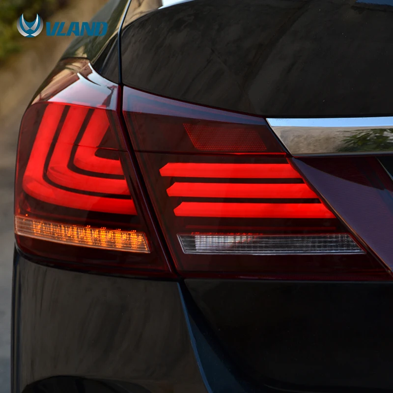 VLAND Factory Wholesales LED Taillights Dynamic Turn Signal  Assembly 2013 2014 2015 Tail Light For Honda Accord