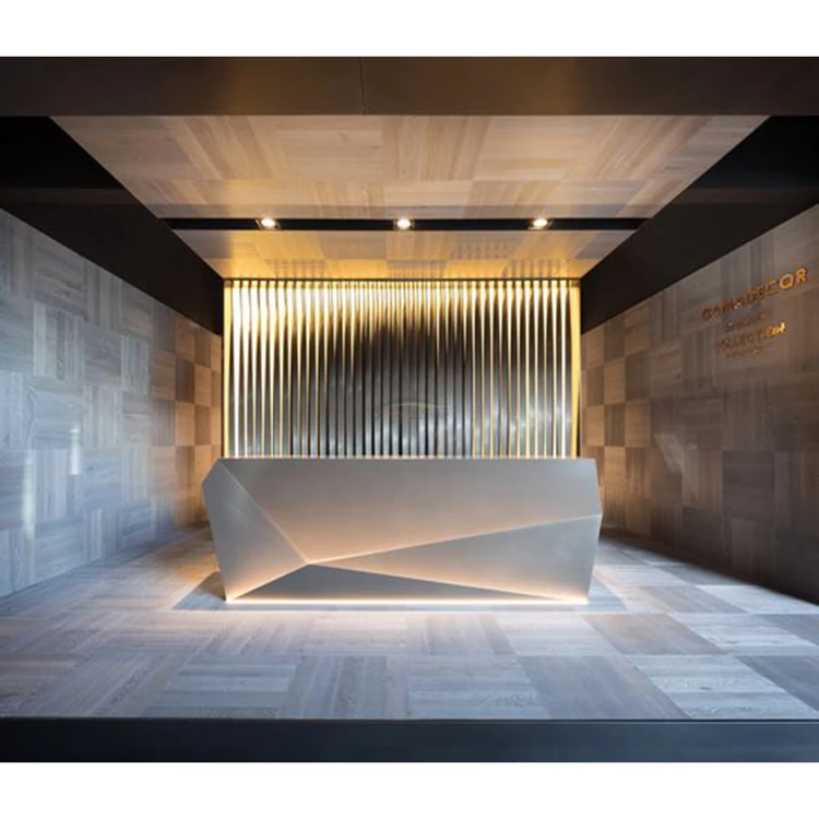 Charming backlit pattern design solid surface/artificial marble cash counter