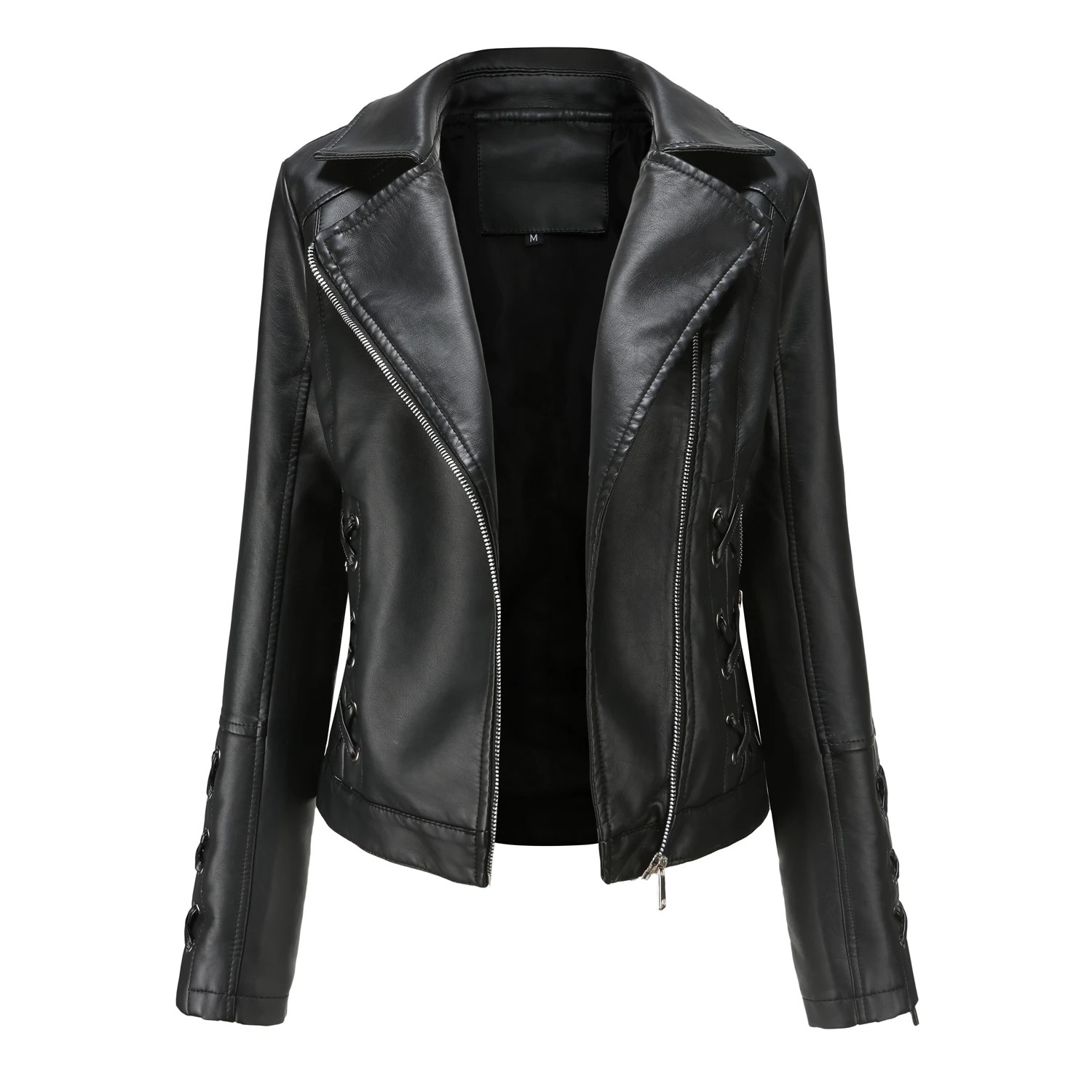 2021 autumn winter lady casual Pu leather jacket