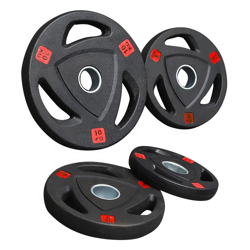 Factory Cheap Price Standard Olimpic Weight Plates Lbs 2.5KG 5KG 10KG 15KG 20KG 25KG Tri Grip Rubber Weight Plate