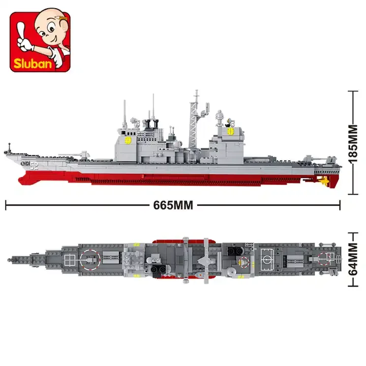 Sluban M38-B0389 крейсер военная модель военно-морской игрушки сборка боевой коллекции кораблей строительные блоки