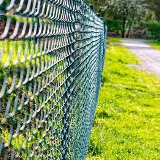 Green PVC coated Diamond Mesh fence chain link mesh