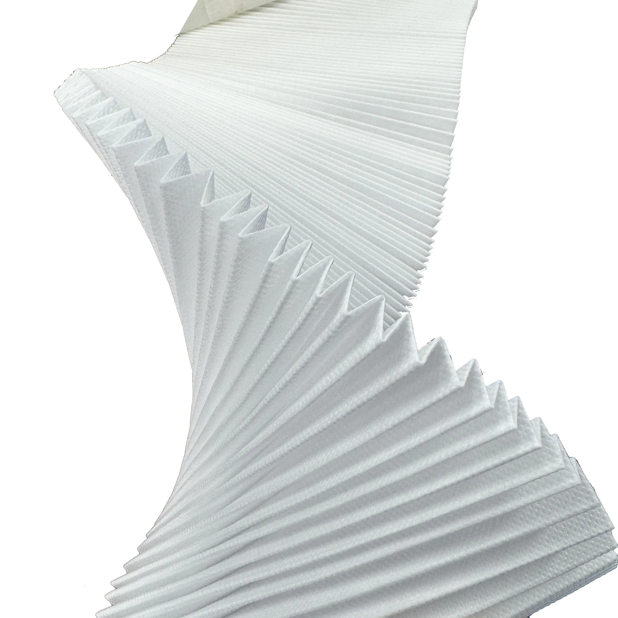 Оптовая продажа плиссированная бумага для воздушного фильтра V-типа Высококачественная сбора HEPA сырье белые нетканые материалы домашних животных