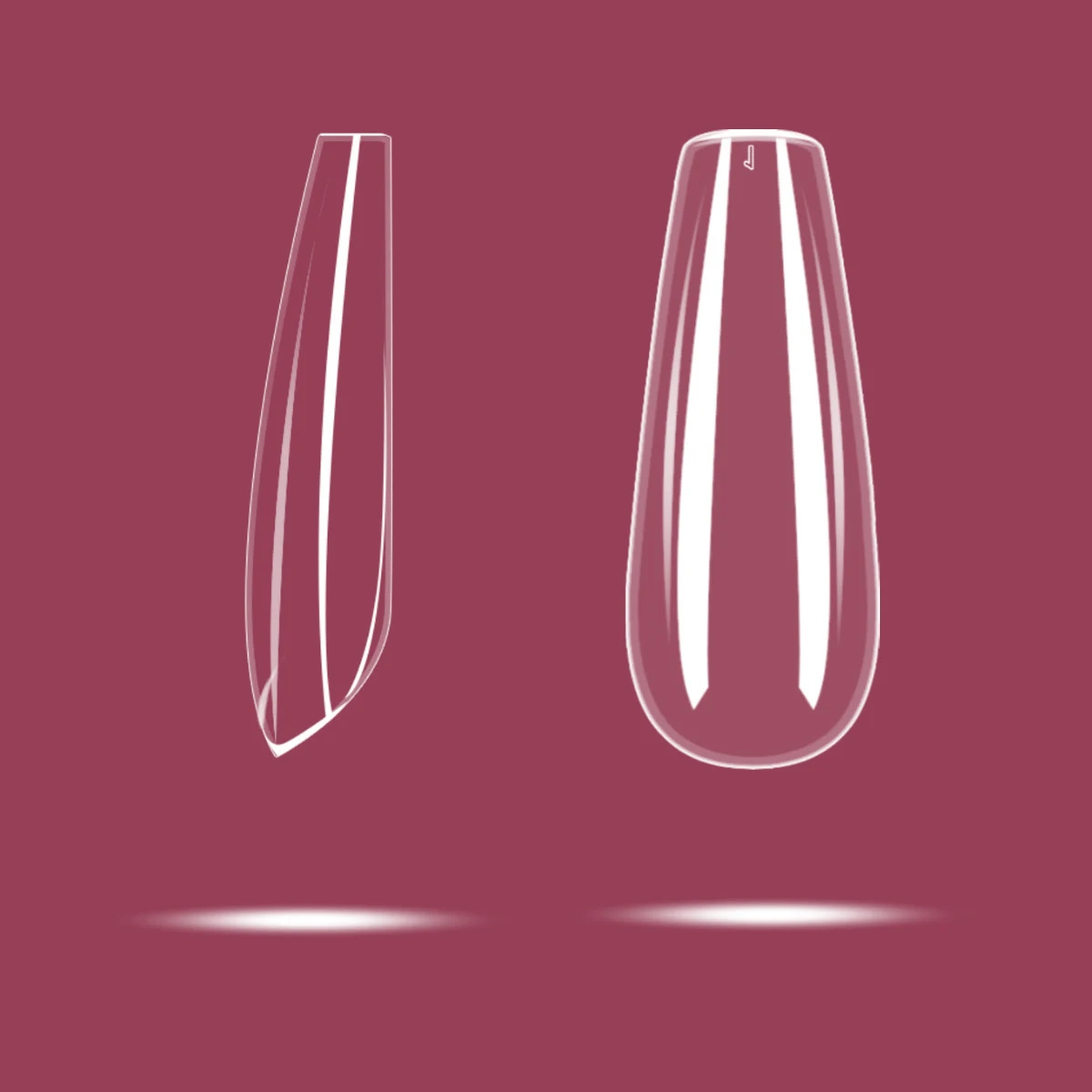 Salon effect moderate thickness easy to shape cut full cover acrylic soft gel nail tips