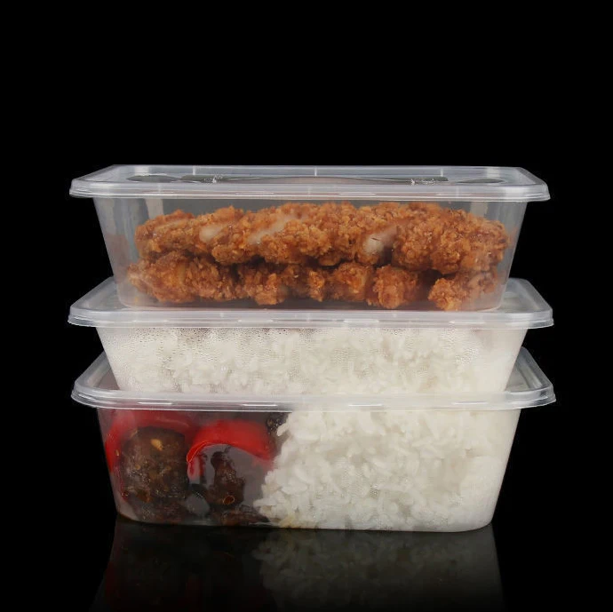 Factory plastic food containers with lids rectangle Square Disposable Plastic Food Containers Factory Shipment