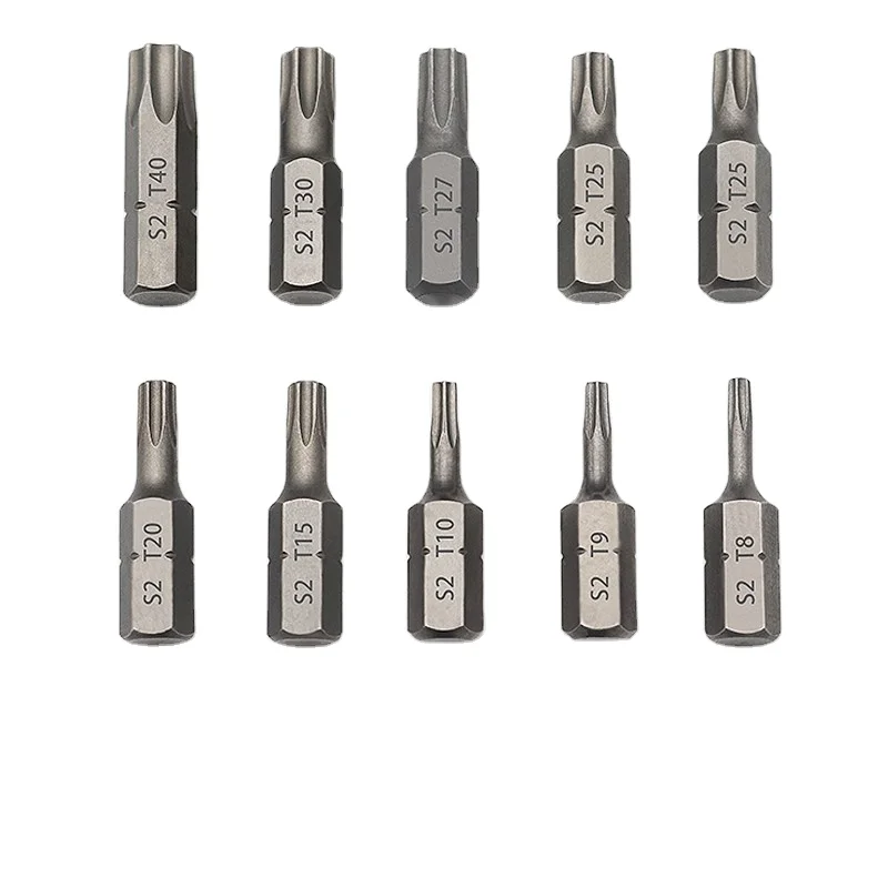 Source Factory S2 Material High Quality 6.35 mm Hexagon Driver 25mm Length Torx Insert Bits Power