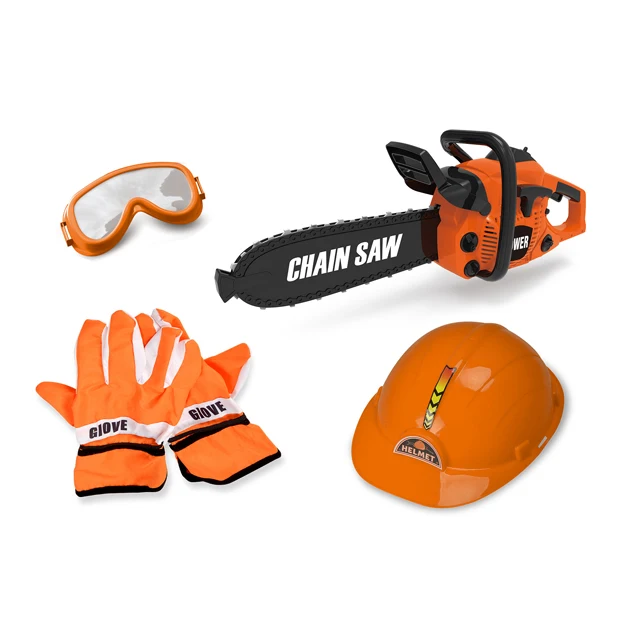 Wholesale Retail Hot Selling Low Price Educational Toys 4pcs Simulation Electric Chainsaw Suit DIY Tool Set for Kids Gift