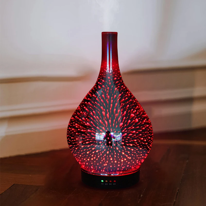 Aromatherapy Machine Electric 3D Projection Firework Baby Humidifier Glass Essential Oil Aroma Lamp Diffuser