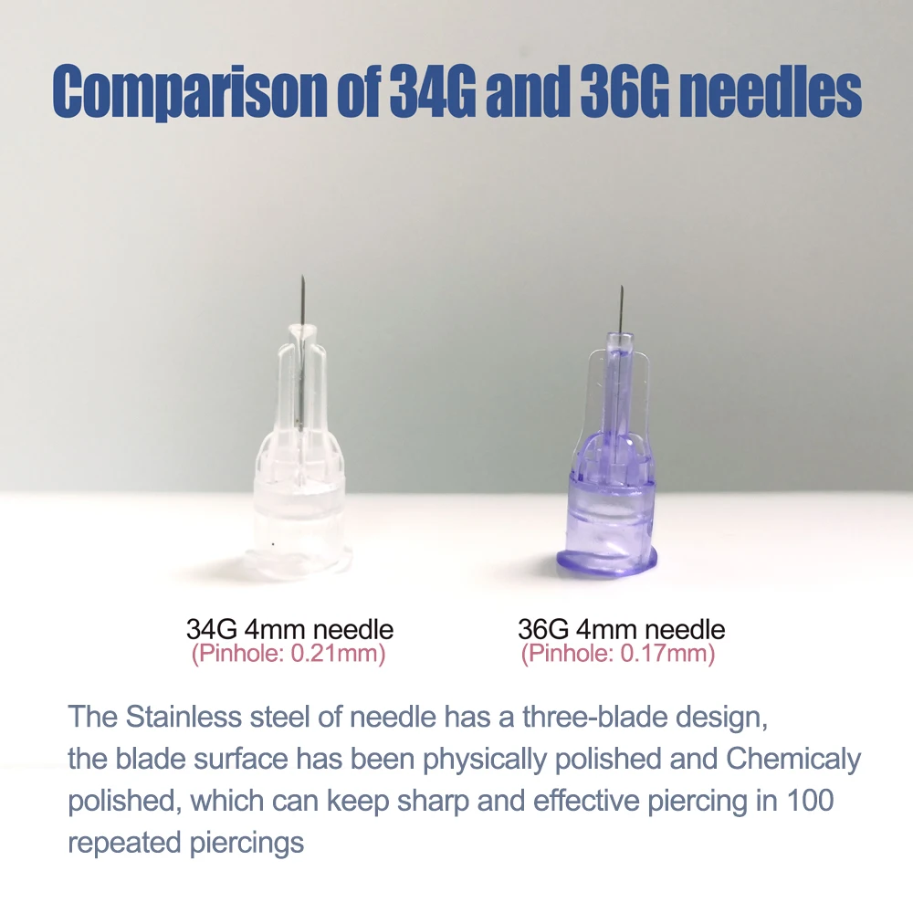 
Top seller Disposable hypoderous mesotherapy needle micro needle for beauty injection 34g 4mm 