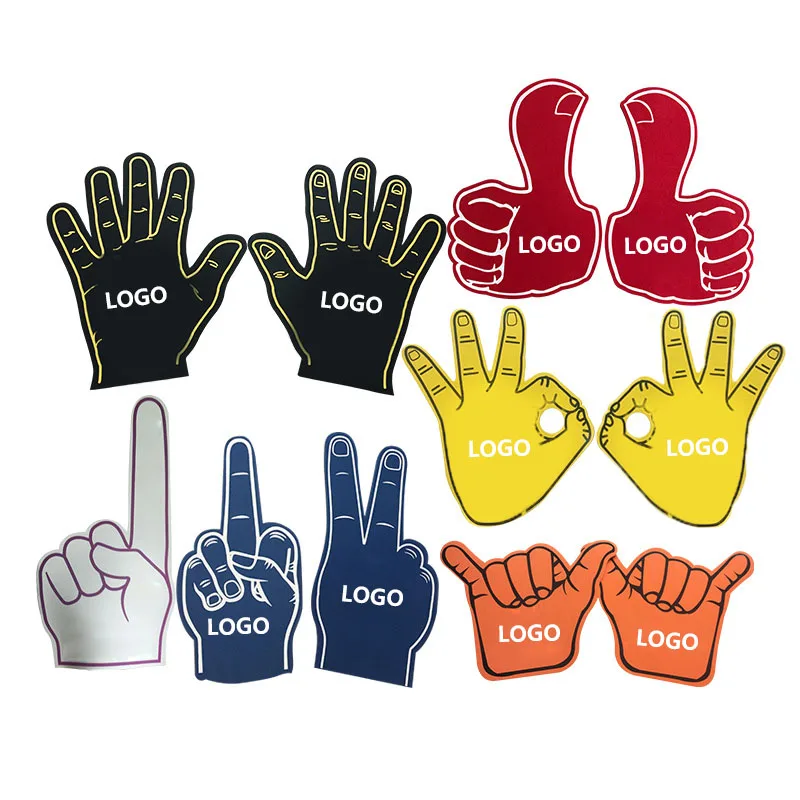 Nuoxin Professional Custom Shape Promotional Cheering EVA Foam Sponge Fingers Foam Hand For Sport Events Cheering