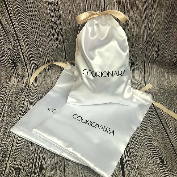 Custom Satin Gift Luxury Dust Pouch Bag For Shoes Silk Drawstring Bag Purse Dustbag Bags