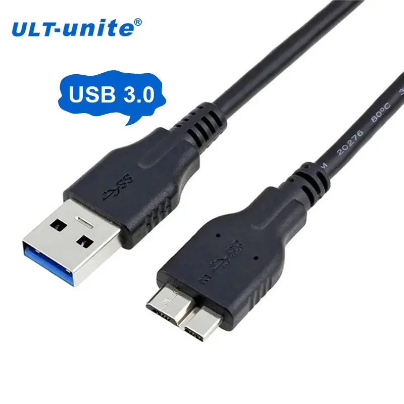 ULT-unite USB 3.0 A Male to Micro B Cable 5GPps 0.3m Type A Male to Micro B Bidirectional High-Speed Transmission Cable