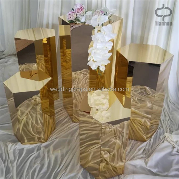 Rectangular Mirror Tall Stand Elegant Acrylic Wedding Table Centerpieces For Flower Stand Flower Base