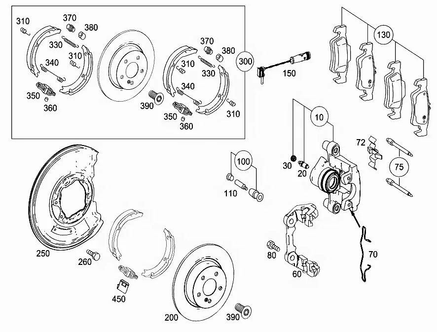 OE 0054204320 High Quality Brake Pads For Mercedes Benz W204 X204 W207 E200 E220 E250 For ATE Rear Brake Pad