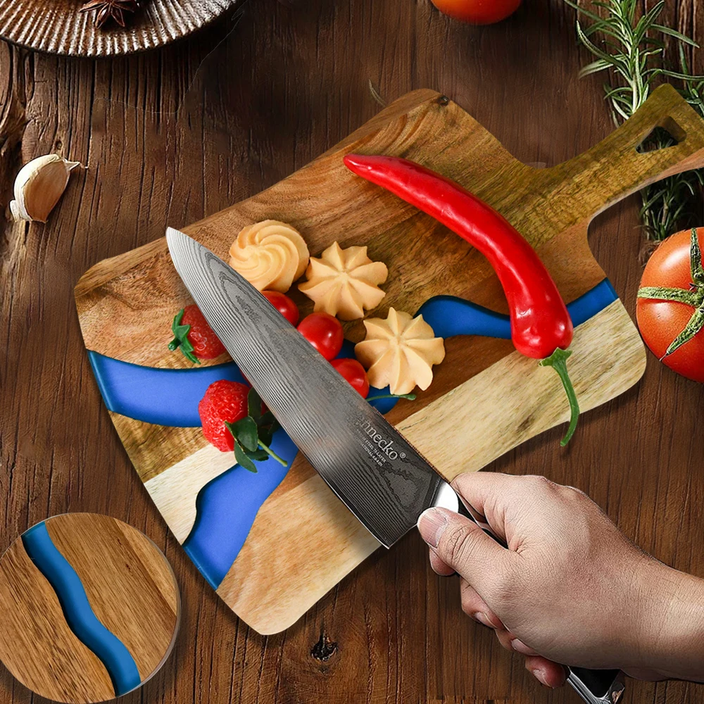 Wood Cutting Board with Epoxy Resin for Kitchen and Mini bar  for Meat, Cheese, Bread, Vegetables, Fruits for Kitchen