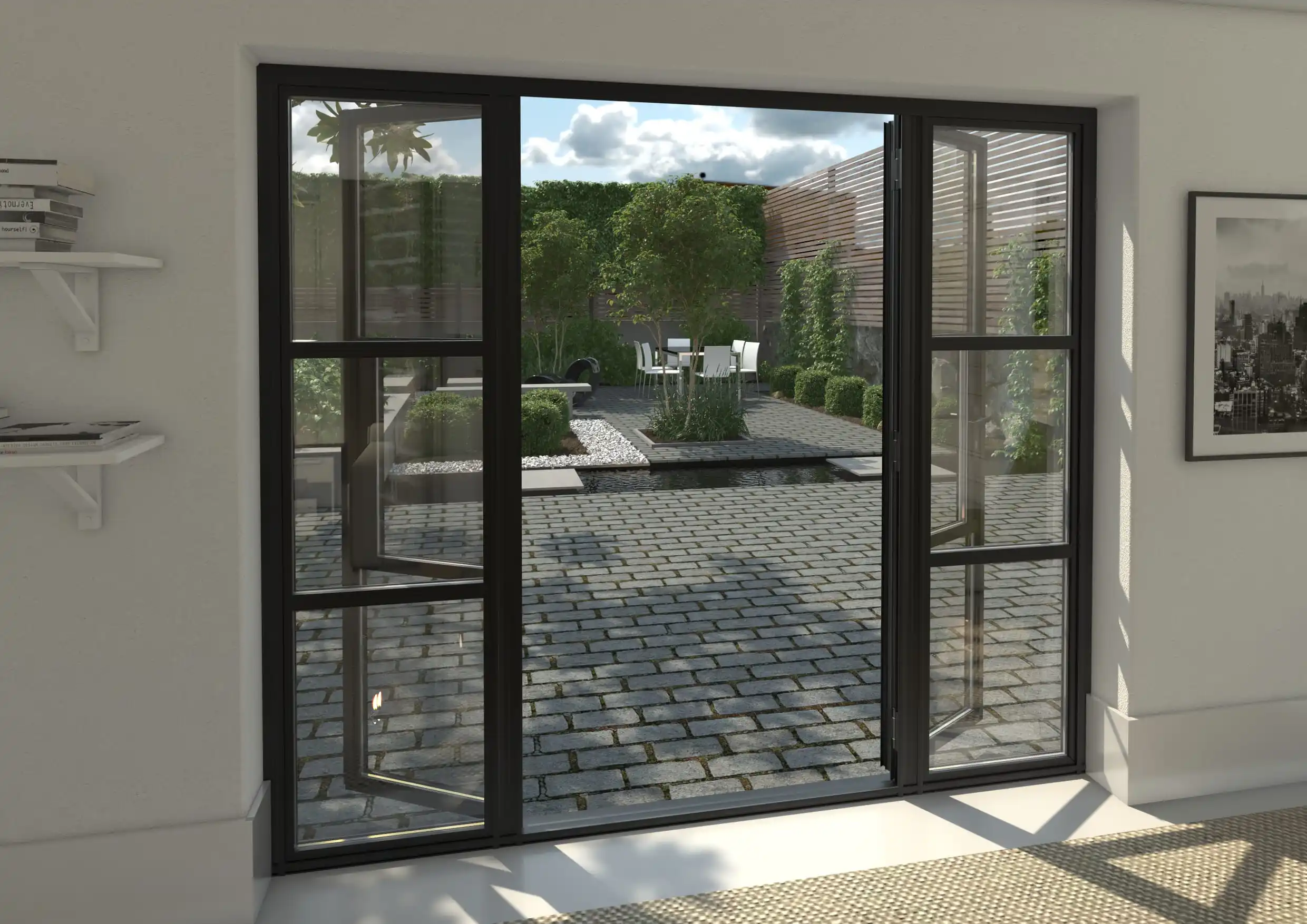 China factory quality competitive price aluminum door glazing glass black aluminum frame french windows doors