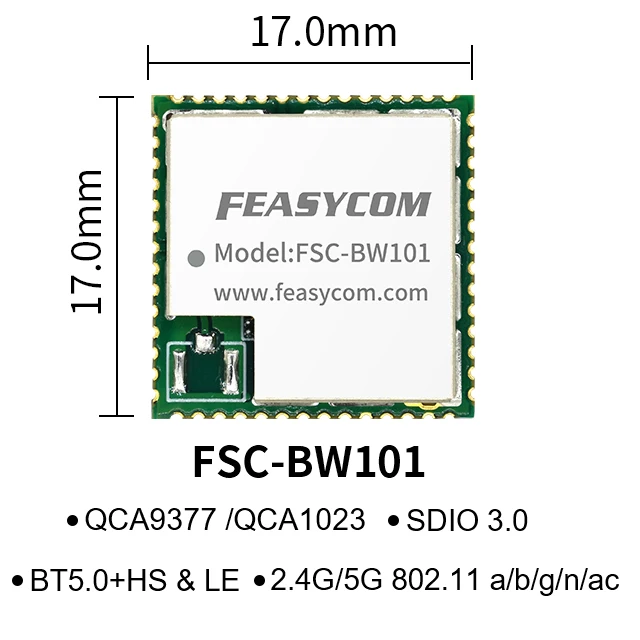 Feasycom FSC-BW101 IoT BT5.0+HS & LE High-speed 802.11a/b/g/n/ac Wireless 2.4g 5g Wifi Module