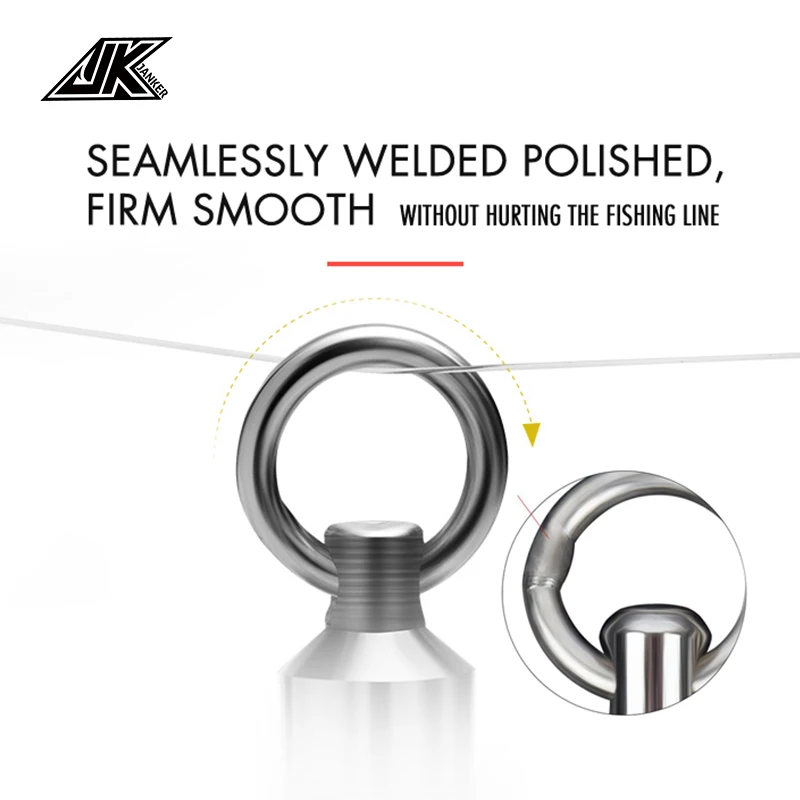 JK BBTS 304 Stainless Steel Material Swivels Solid Double Welded Rings Terminal Tackle Ball Bearing Swivel Fishing Accessories